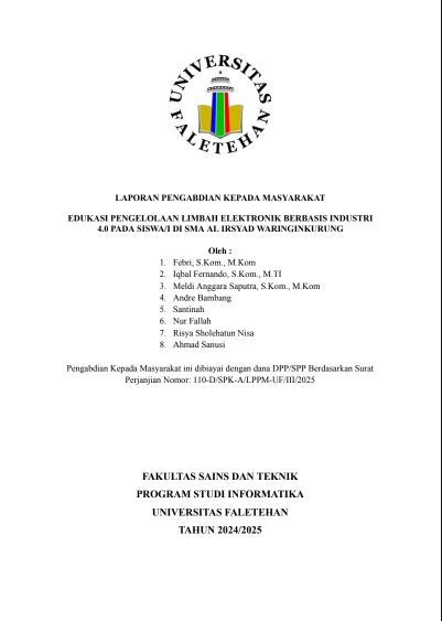 EDUKASI PENGELOLAAN LIMBAH ELEKTRONIK BERBASIS INDUSTRI 4.0 PADA SISWA/I DI SMA AL IRSYAD WARINGINKURUNG