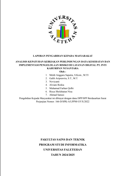 Analisis Kepatuhan Kebijakan Perlindungan Data Kesehatan dan Implementasi Pengelolaan Risiko di Layanan Digital PT. Inti Kahuripan Nusantara