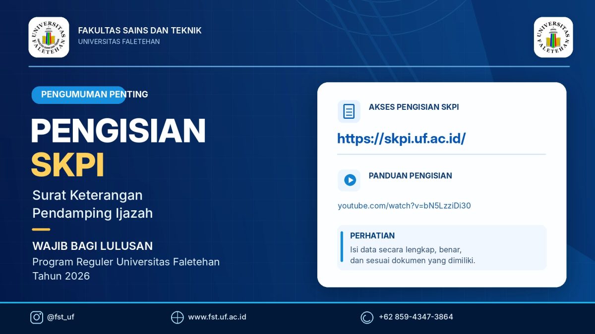 Pengumuman Pengisian SKPI bagi Lulusan Program Reguler Universitas Faletehan Tahun 2026